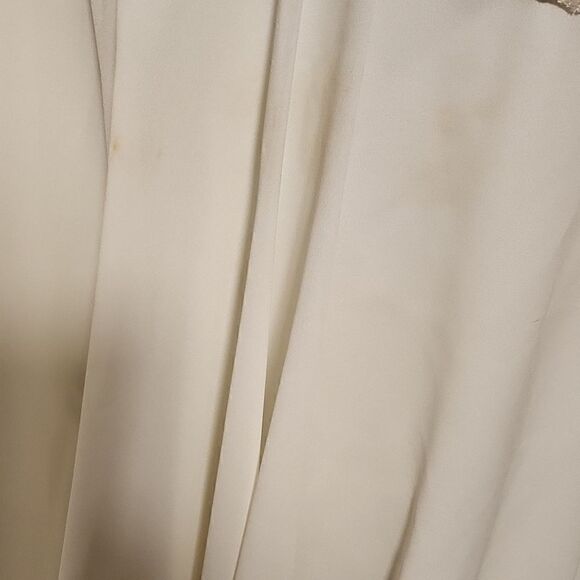 Two piece vintage wedding mother of the bride,  formal, fancy gown, dress white - Picture 6 of 13